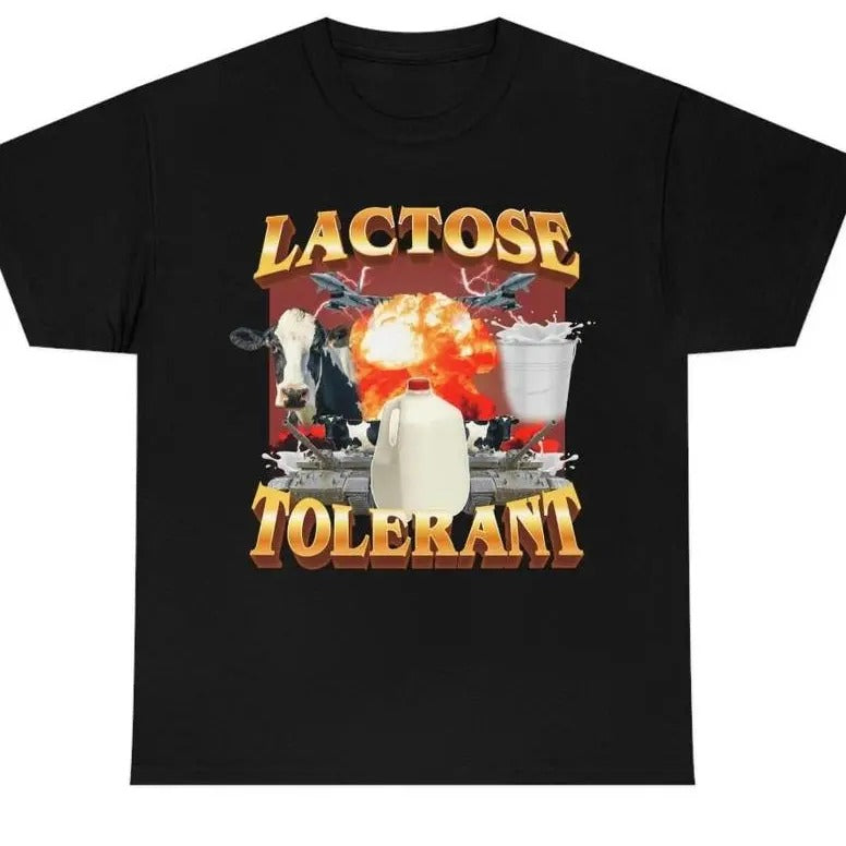 Lactose Tolerant Vintage Retro Milk 90s Funny Friends - Adult & Kids T-Shirts, Sweatshirts & Hoodies apparel design preview 1