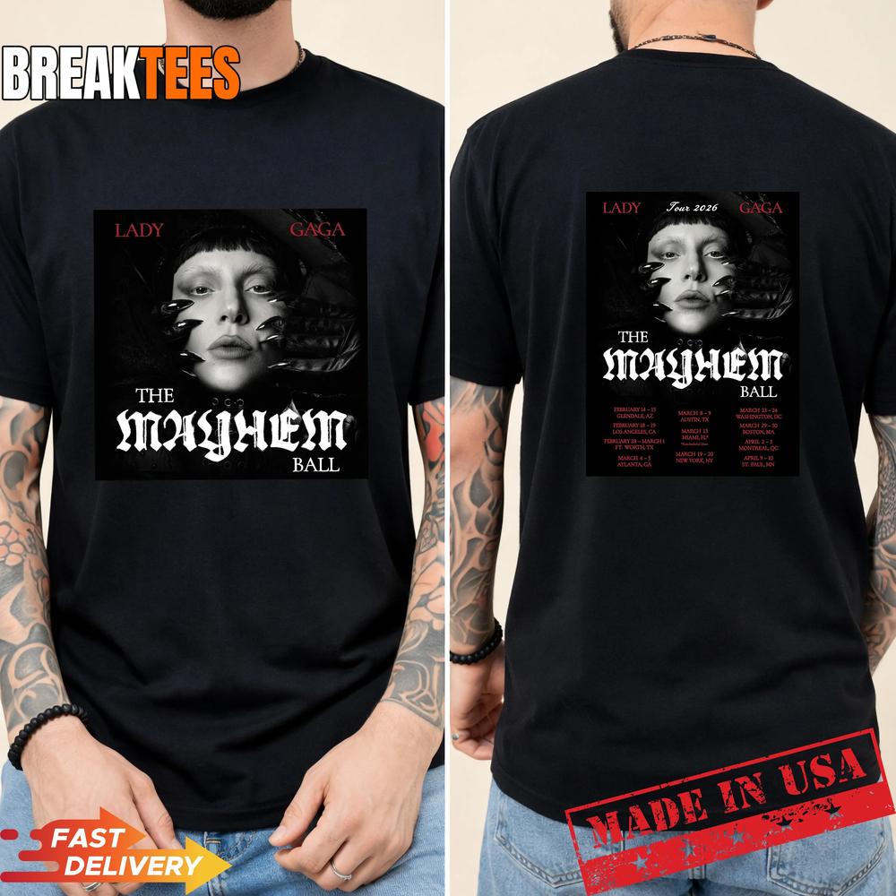 Lady Gaga The Mayhem Ball Tour 2026 - Adult & Kids T-Shirts, Sweatshirts & Hoodies apparel design preview 1