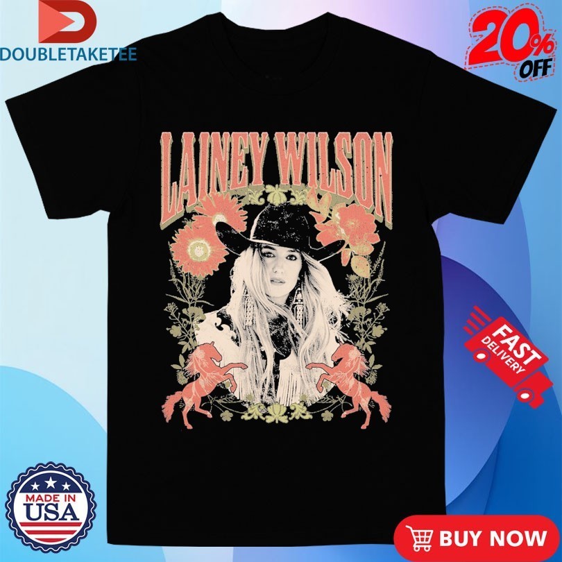 Lainey Wilson Floral Portrait Cowgirl - Adult & Kids T-Shirts, Sweatshirts & Hoodies apparel design preview 1