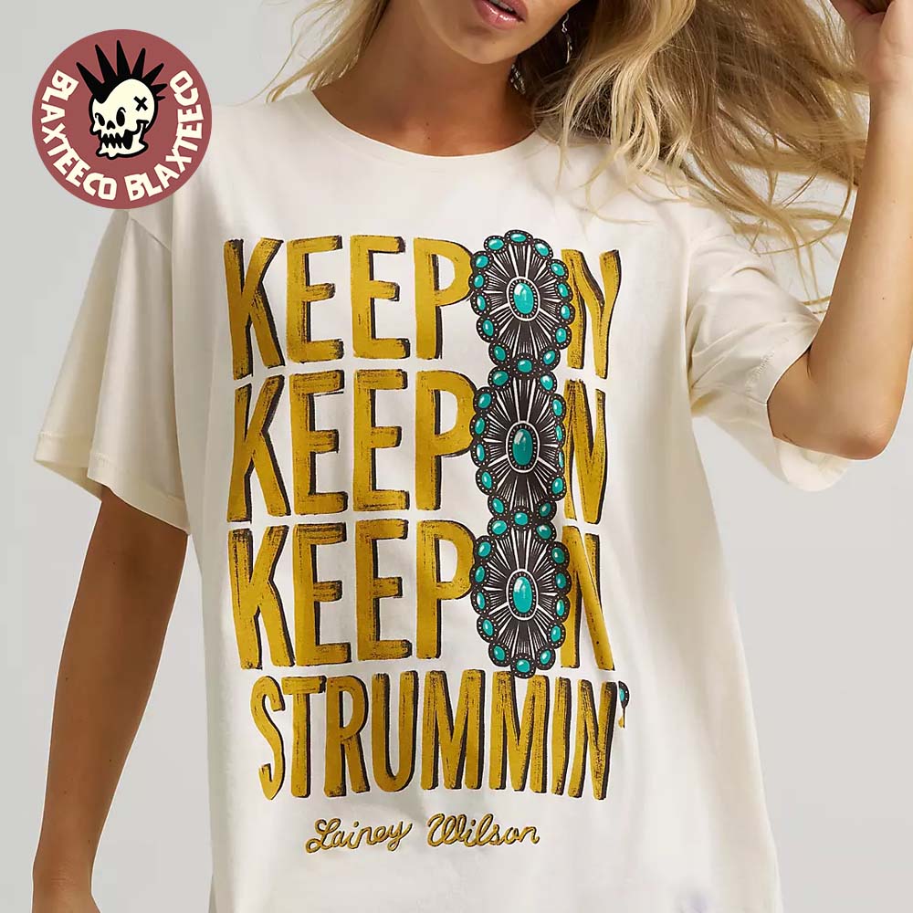 Lainey Wilson X Wrangler Keep On Strummin - Adult & Kids T-Shirts, Sweatshirts & Hoodies apparel design preview 1