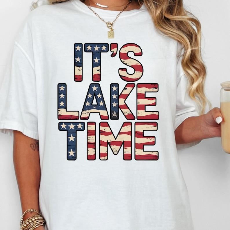 Lake Life Sublimation 'S Time Patriotic American Flag - Adult & Kids T-Shirts, Sweatshirts & Hoodies apparel design preview 1