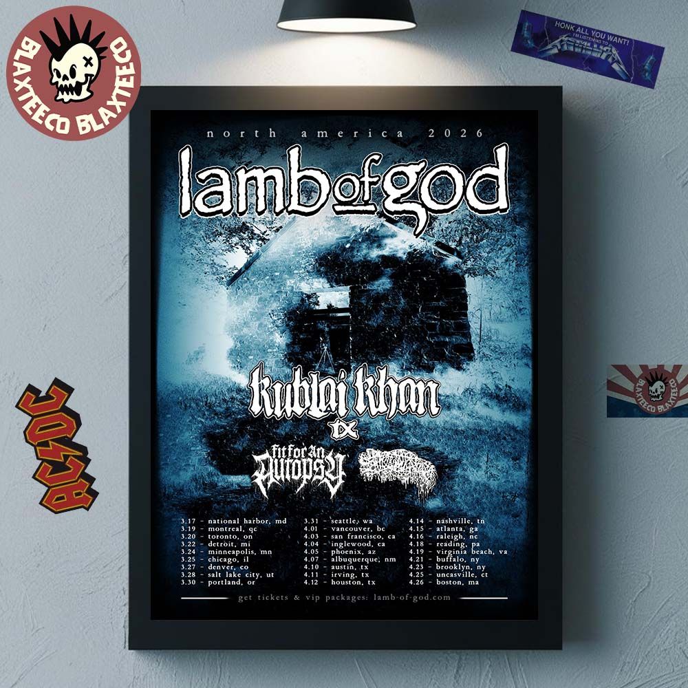 Lamb Of God The Heaviest Tour 2026 North America - Adult & Kids T-Shirts, Sweatshirts & Hoodies apparel design preview 1