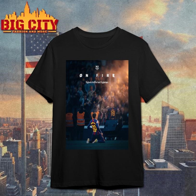 Lamine Yamal FC Barcelona On Fire 5 Goals In The Last - Adult & Kids T-Shirts, Sweatshirts & Hoodies apparel design preview 1