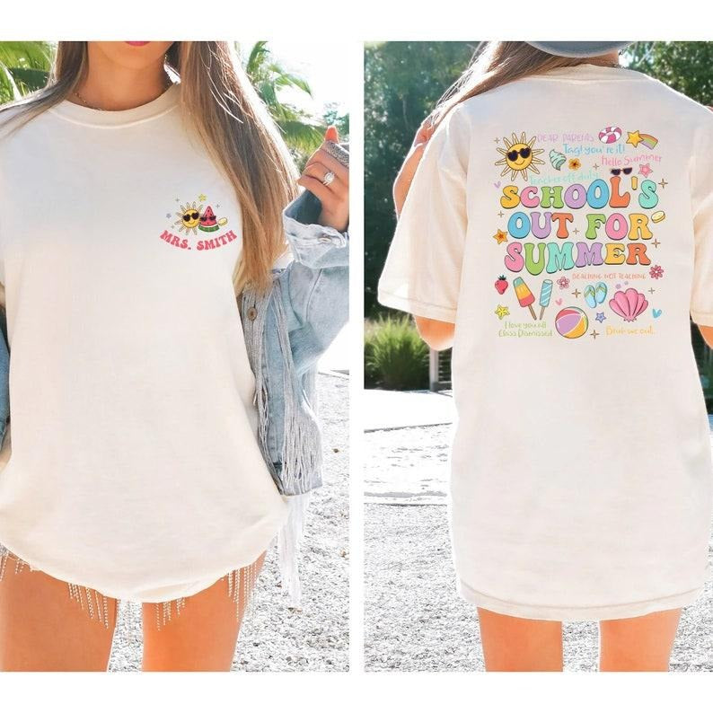 Last Day School School'S Out Summer End Year Goodbye - Adult & Kids T-Shirts, Sweatshirts & Hoodies apparel design preview 1