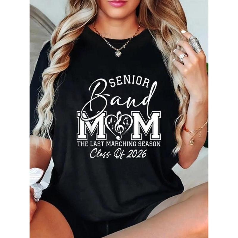 100% Cotton Senior Band Mom 2026 Last Marching Season - Adult & Kids T-Shirts, Sweatshirts & Hoodies apparel design preview 1