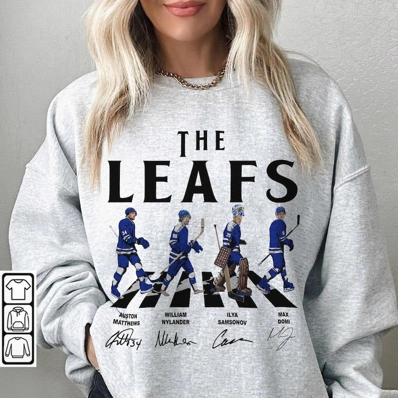 Leafs Walking Abbey Road Signatures Ice Hockey Auston - Adult & Kids T-Shirts, Sweatshirts & Hoodies apparel design preview 1