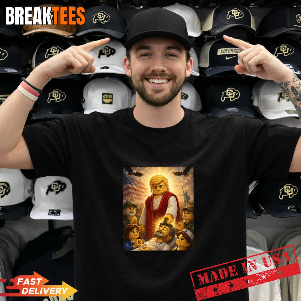 Lego Trump Jesus Parody - Adult & Kids T-Shirts, Sweatshirts & Hoodies apparel design preview 1