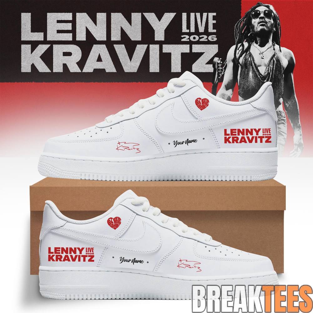 Lenny Kravitz Live 2026 Tour Custom Air Force 1 - Adult & Kids T-Shirts, Sweatshirts & Hoodies apparel design preview 1