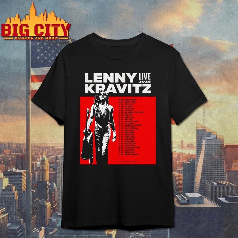 Lenny Kravitz Live 2026 Tour Schedule Venue Dates - Adult & Kids T-Shirts, Sweatshirts & Hoodies apparel design preview 1