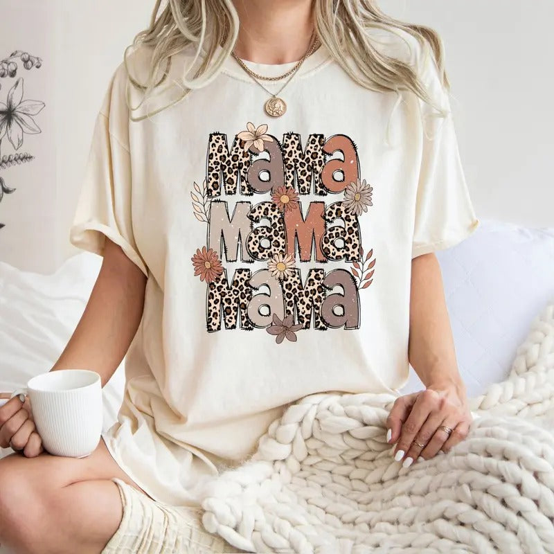 Leopard Mama Flower Mom New - Adult & Kids T-Shirts, Sweatshirts & Hoodies apparel design preview 1