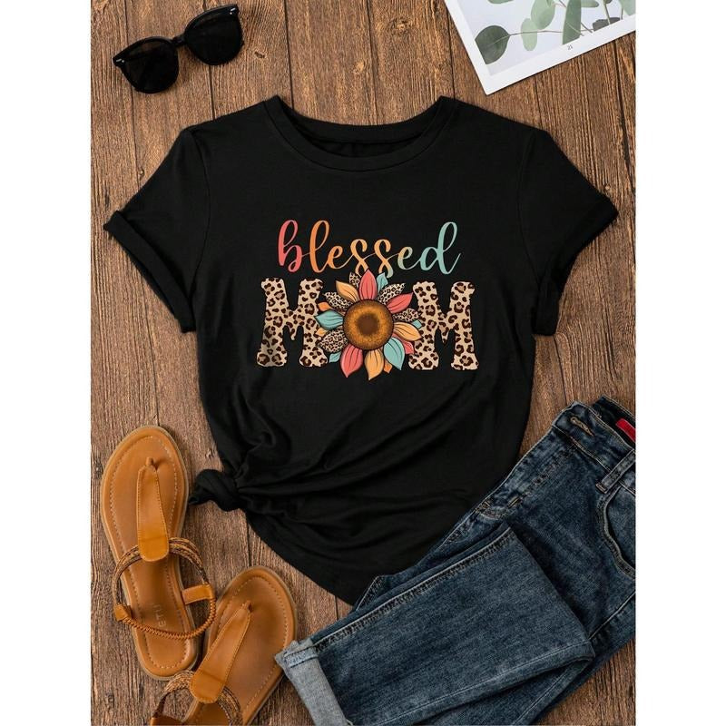 Leopard Print Letter Floral Pattern Short Sleeve - Adult & Kids T-Shirts, Sweatshirts & Hoodies apparel design preview 1