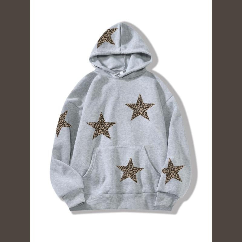 Leopard Print Six Point Star Streetwear Spring Summer - Adult & Kids T-Shirts, Sweatshirts & Hoodies apparel design preview 1