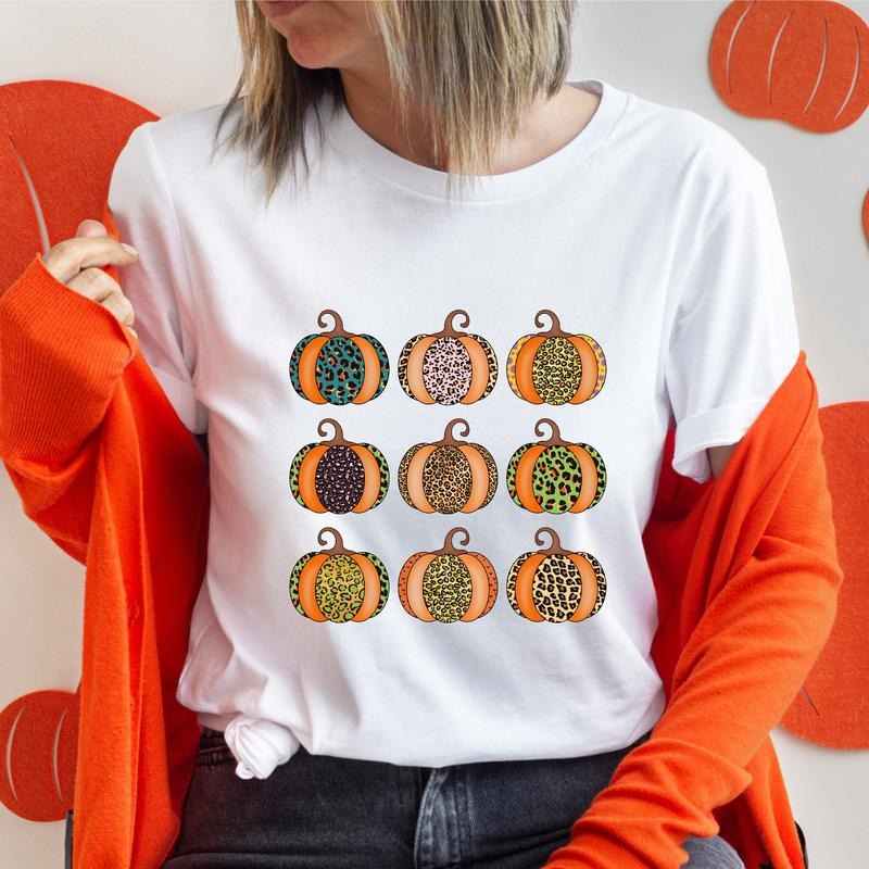Leopard Pumpkin Thanksgiving Fall Lover Season Autumn - Adult & Kids T-Shirts, Sweatshirts & Hoodies apparel design preview 1