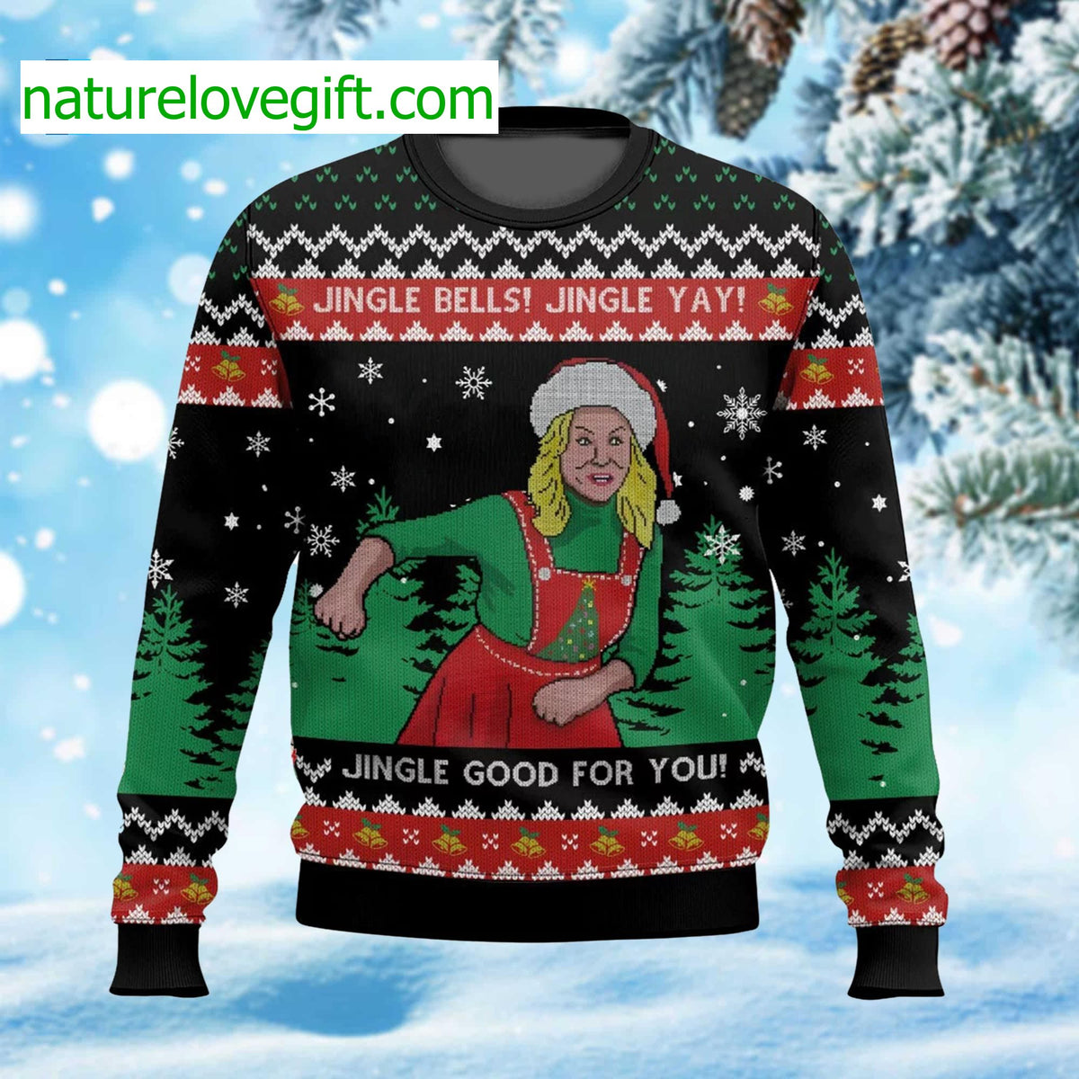 Leslie Knope Jingle Bells Jingle Yay Jingle Good For You Ugly Christmas Sweater - Holiday Gift product image
