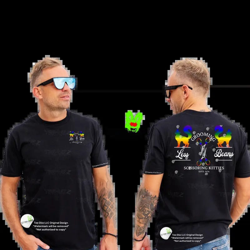 Less Beans Grooming Scissoring Kitties Funny Humor - Adult & Kids T-Shirts, Sweatshirts & Hoodies apparel design preview 1
