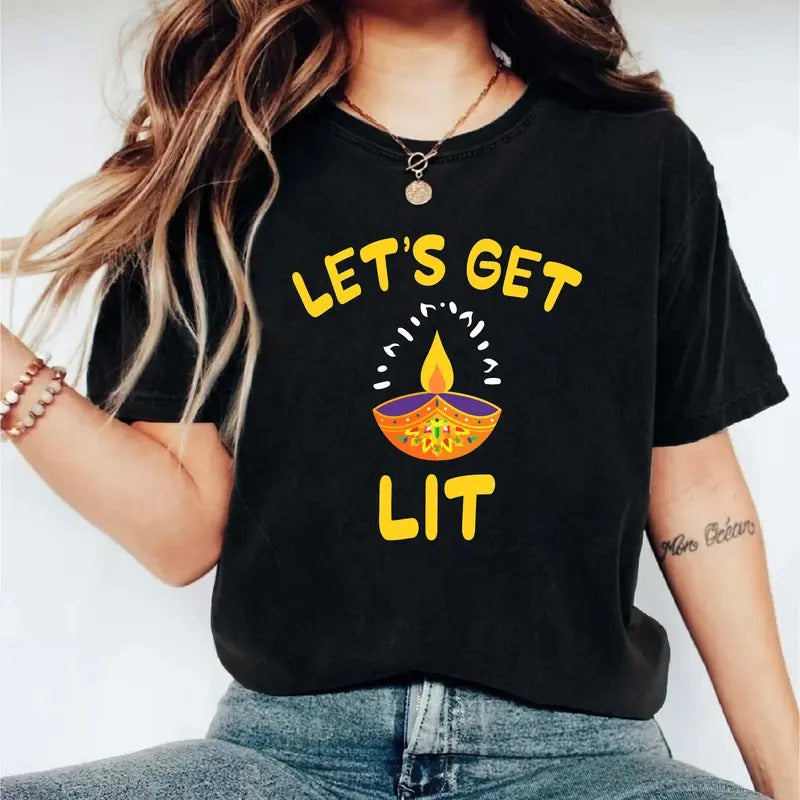 Let'S Get Lit Lights Family New Year Short Sleeve - Adult & Kids T-Shirts, Sweatshirts & Hoodies apparel design preview 1