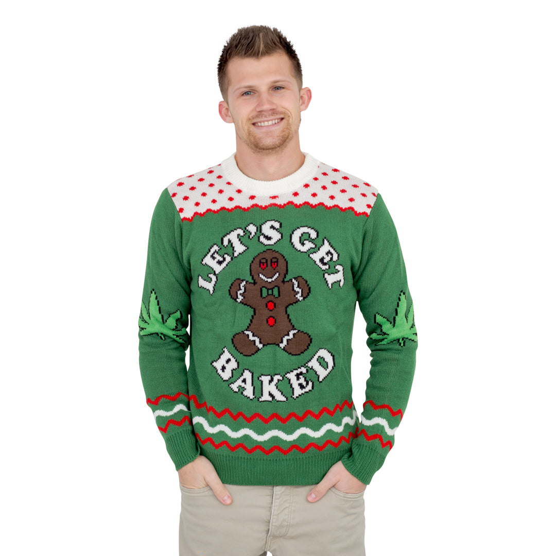Let's Get Baked Happy Gingerbread Ugly Christmas Sweater - Holiday Gift product image 3