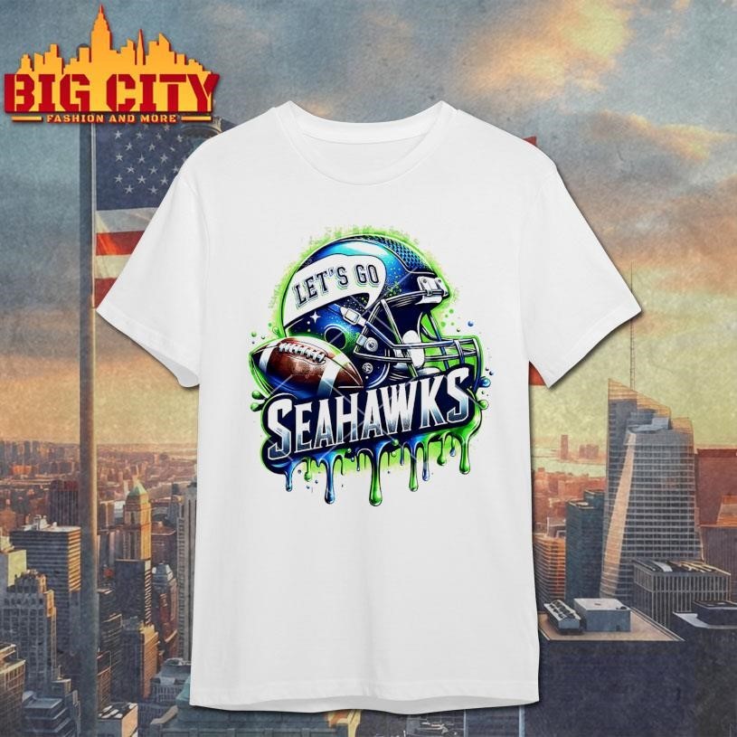 Let's Go Seahawks Football Helmet Drip Style - Adult & Kids T-Shirts, Sweatshirts & Hoodies apparel design preview 1