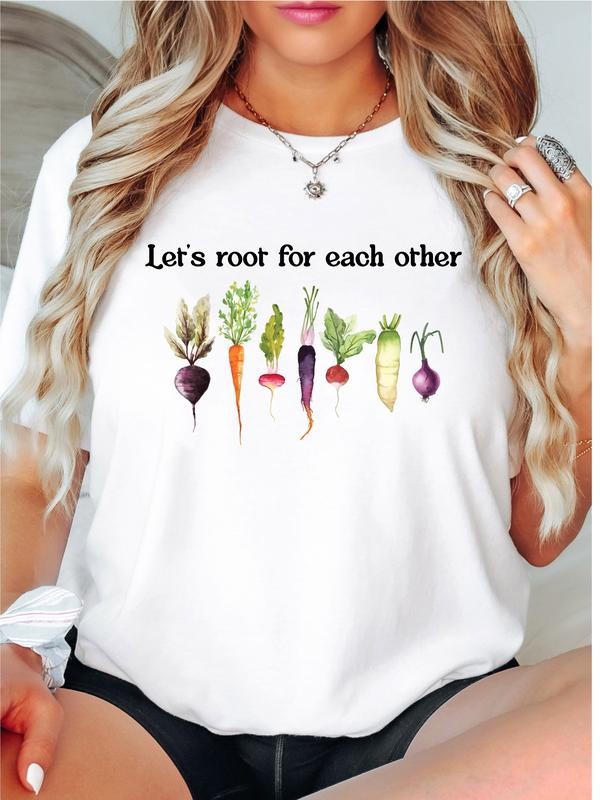 Lets Root Each Other Funny Vegetable Gardening Green - Adult & Kids T-Shirts, Sweatshirts & Hoodies apparel design preview 1