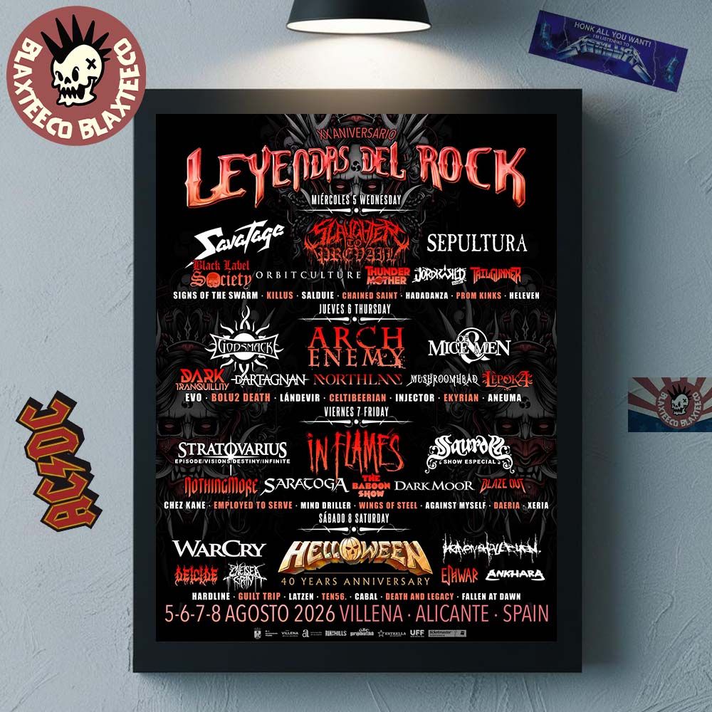 Leyendas Del Rock 2026 20Th Anniversary Full Lineup - Adult & Kids T-Shirts, Sweatshirts & Hoodies apparel design preview 1