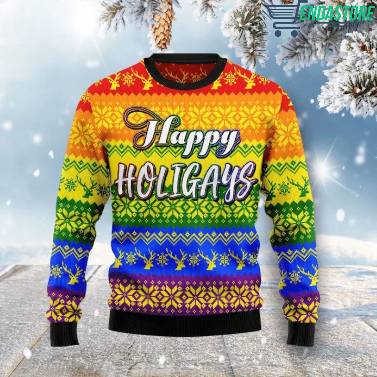 Lgbt Gay Pride Happy Holigays 3D Ugly Christmas Sweater - Holiday Gift product image