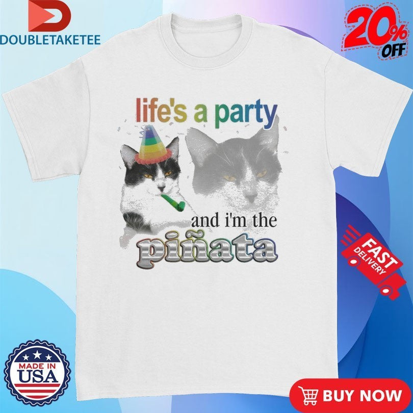Life's A Party And I'm The Pinata Cat - Adult & Kids T-Shirts, Sweatshirts & Hoodies apparel design preview 1