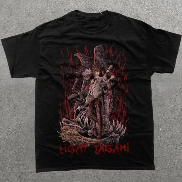 Light Yagami Vintage Ryuk Death Note Anime Manga Top - Adult & Kids T-Shirts, Sweatshirts & Hoodies apparel design preview 1