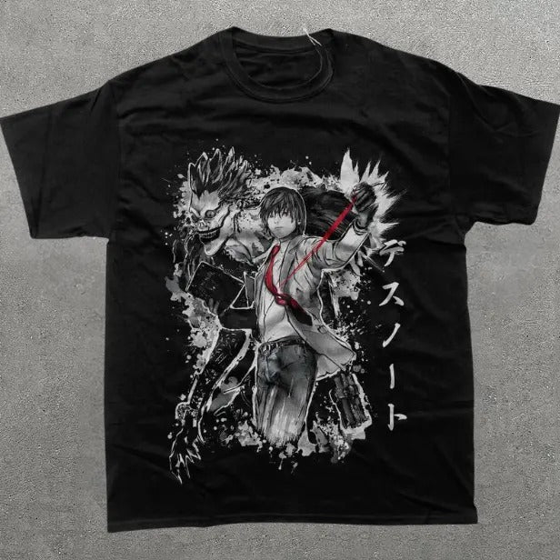 Light Yagami Vintage Ryuk Death Note Anime Manga Top - Adult & Kids T-Shirts, Sweatshirts & Hoodies apparel design preview 1