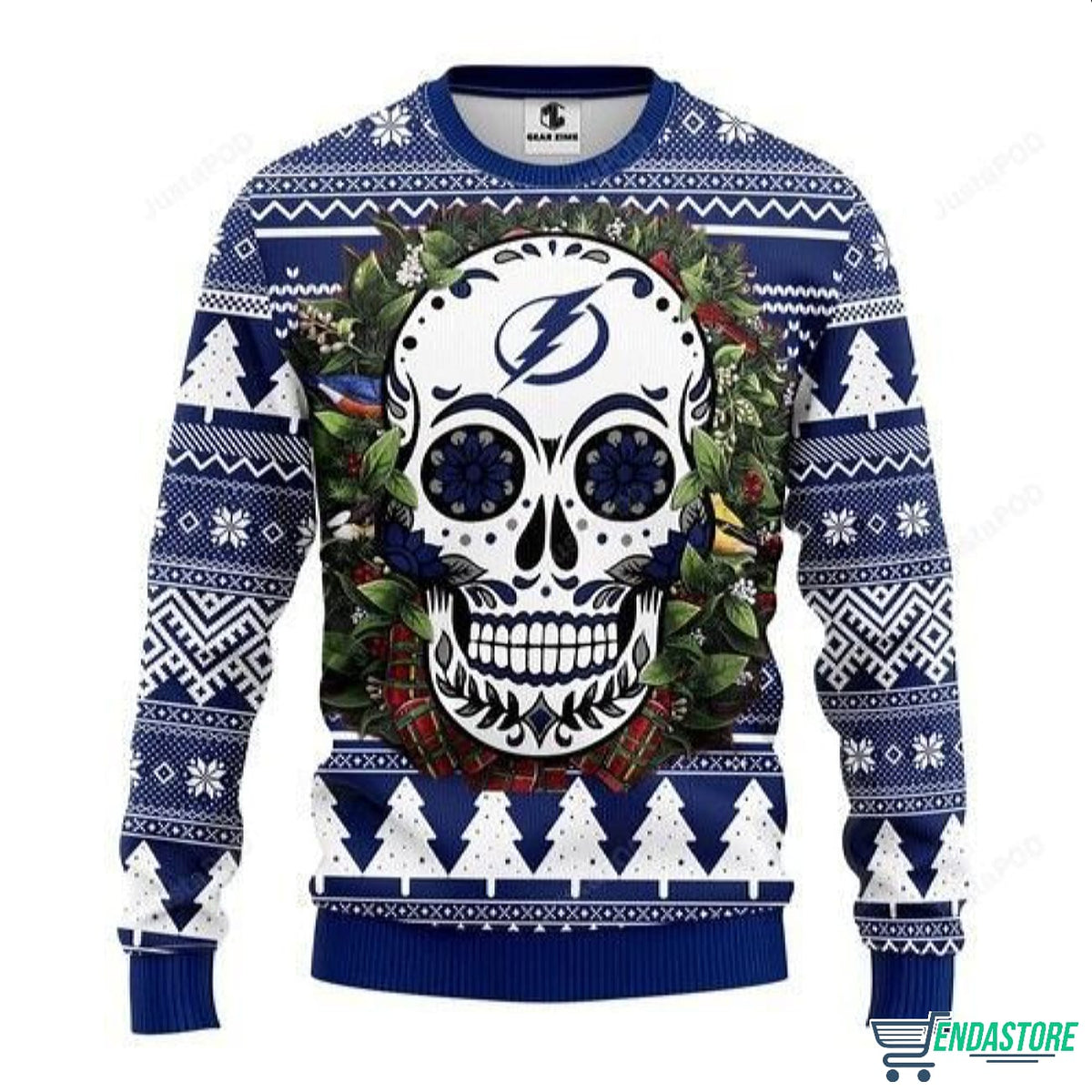 Lightning Skull Flower 3D Ugly Christmas Sweater - Holiday Gift product image