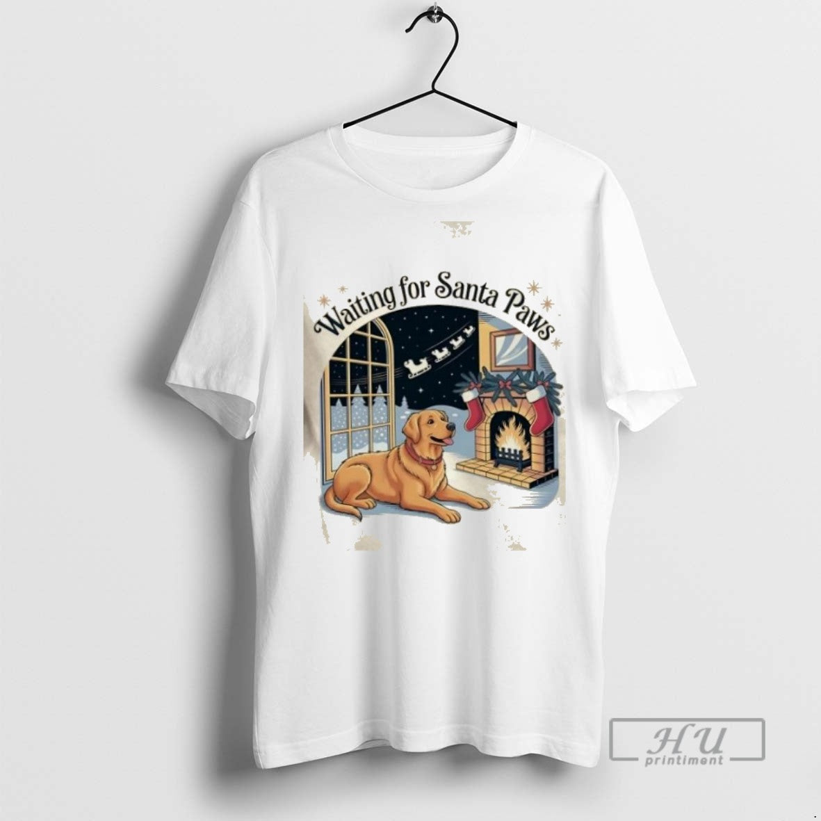 Limited Edition Golden Dog Retriever Santa Paws - Adult & Kids T-Shirts, Sweatshirts & Hoodies apparel design preview 1
