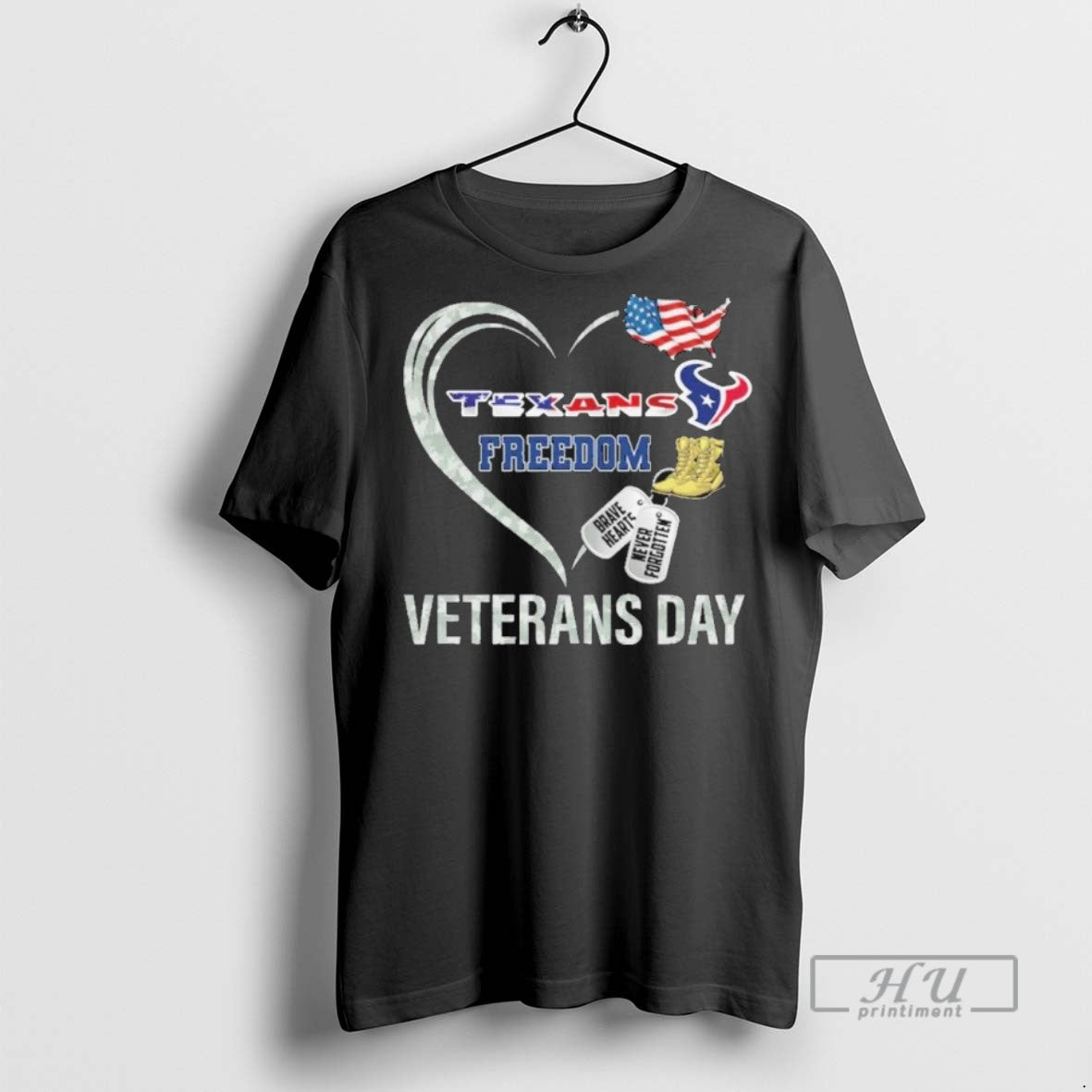 Limited Edition Houston Texans Freedom Veterans Day - Adult & Kids T-Shirts, Sweatshirts & Hoodies apparel design preview 1