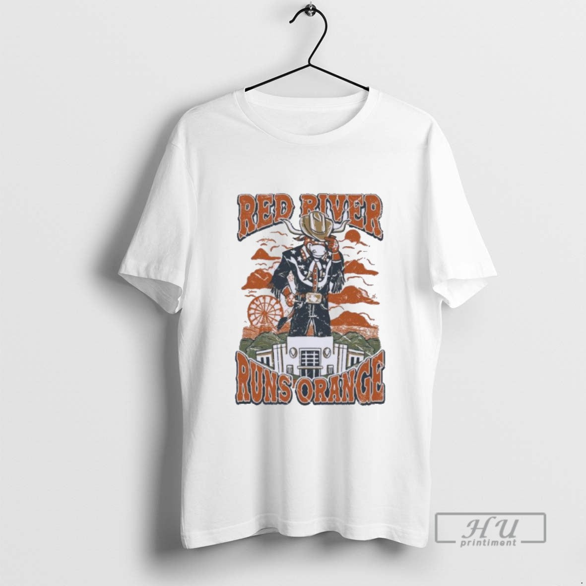 Limited Edition Texas Longhorns Red River Runs Orange - Adult & Kids T-Shirts, Sweatshirts & Hoodies apparel design preview 1