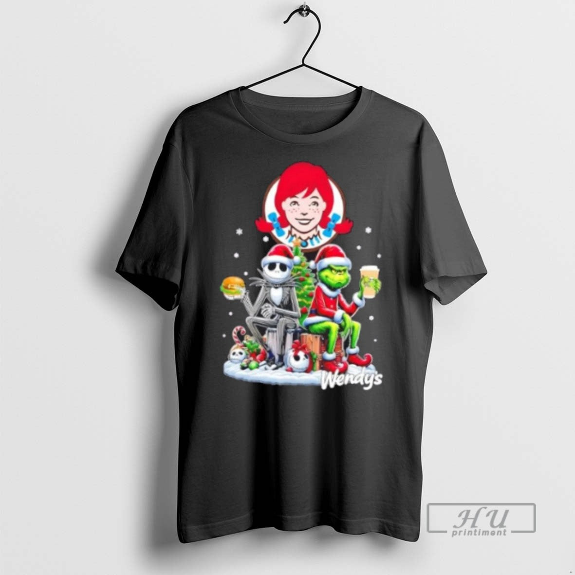 Limited Edition Wendys X Grinch And Jack Skellington - Adult & Kids T-Shirts, Sweatshirts & Hoodies apparel design preview 1
