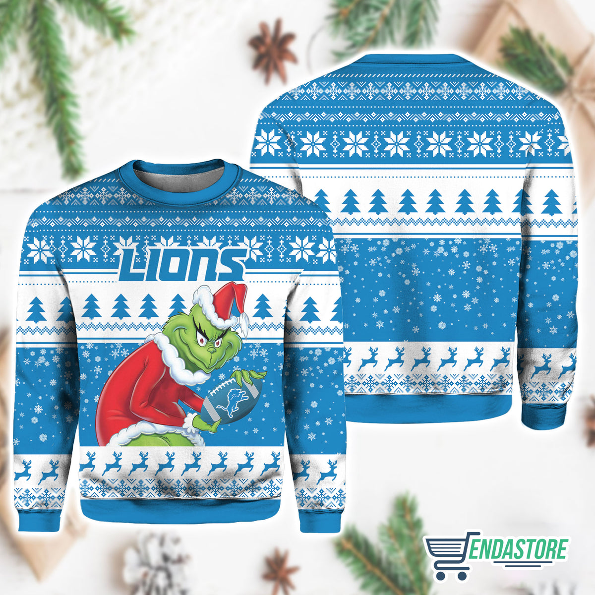 Lions Grnch 3D Ugly Christmas Sweater - Holiday Gift product image 2