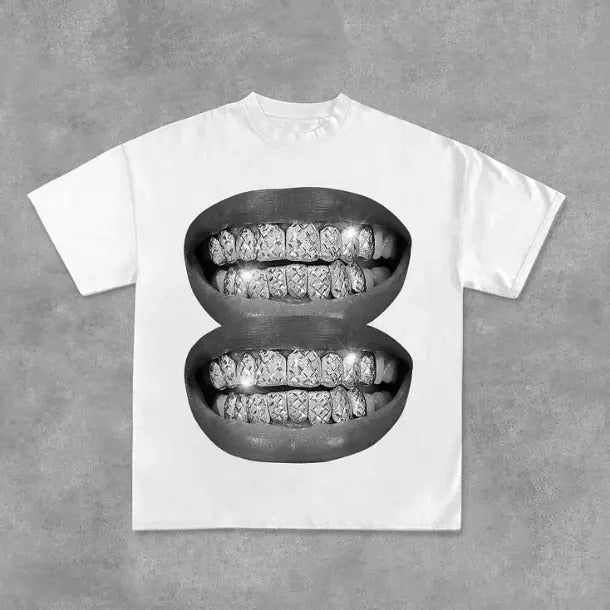 Lip Print Cotton Y2k Womenswear Menswear Top - Adult & Kids T-Shirts, Sweatshirts & Hoodies apparel design preview 1