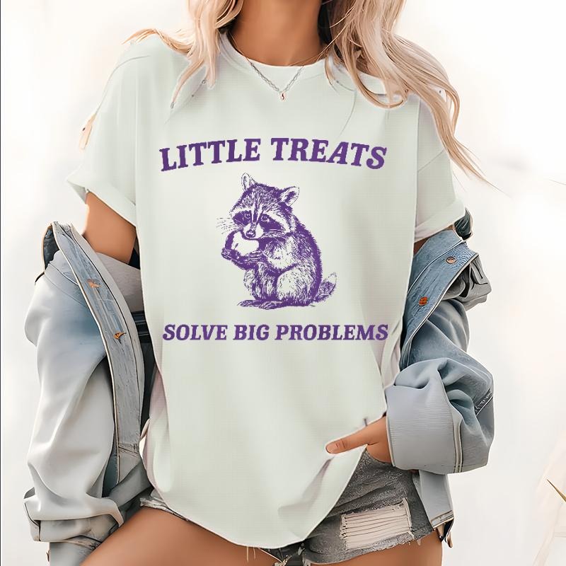Little Treats Solve Big Problems Funny Meme Tops - Adult & Kids T-Shirts, Sweatshirts & Hoodies apparel design preview 1