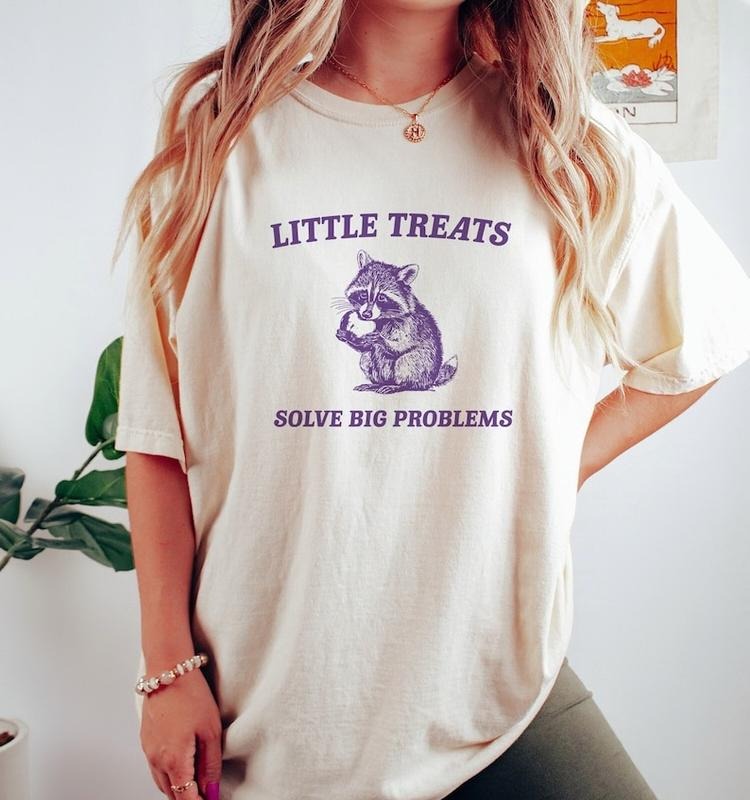Little Treats Solve Big Problems Vintage Drawing - Adult & Kids T-Shirts, Sweatshirts & Hoodies apparel design preview 1