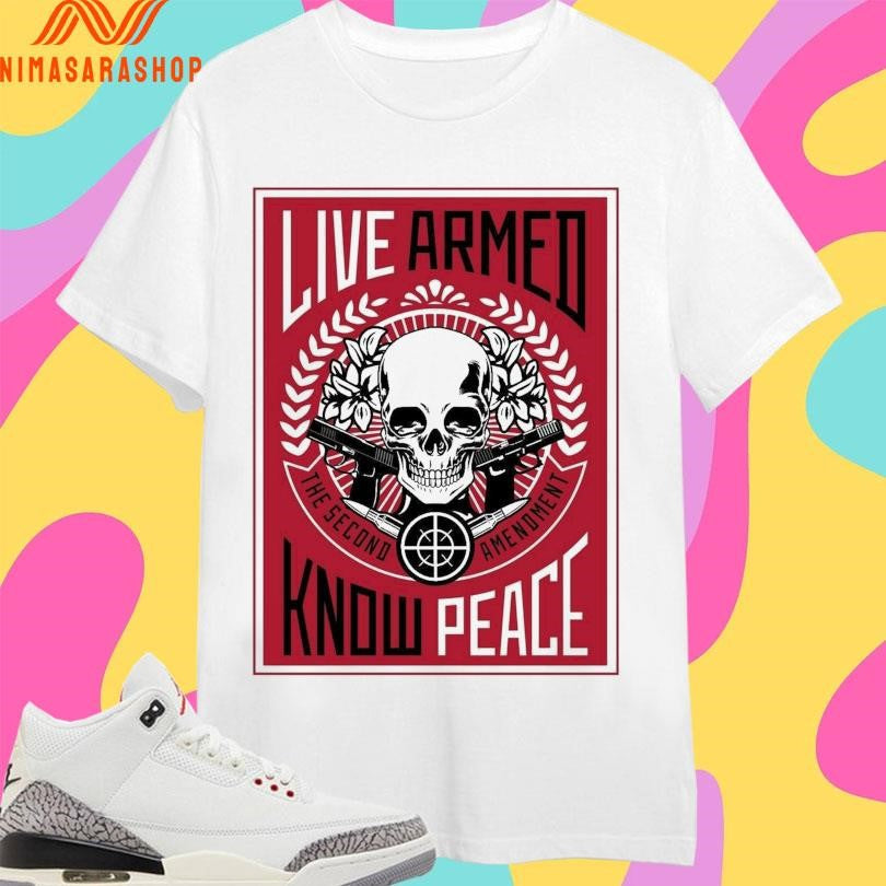 Live Armed Know Peace The Second Amendment Skull - Adult & Kids T-Shirts, Sweatshirts & Hoodies apparel design preview 1