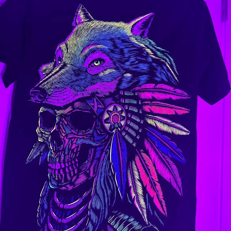 Lobo Calavera Sizes Small Cotton Black - Adult & Kids T-Shirts, Sweatshirts & Hoodies apparel design preview 1
