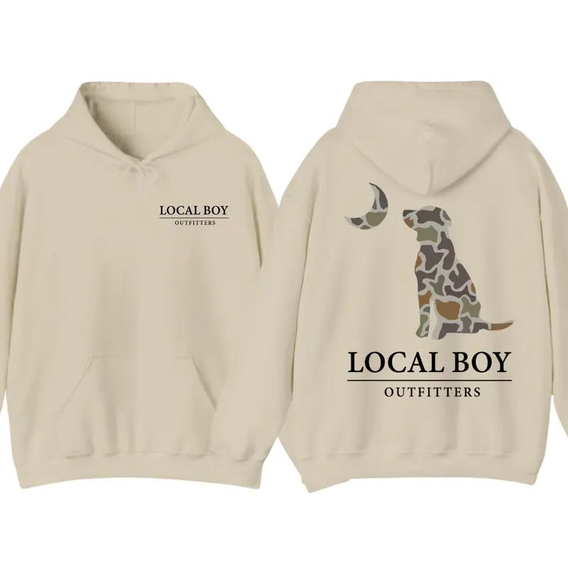 Local Boy Outfitters Camo Dog 2 Sided - Adult & Kids T-Shirts, Sweatshirts & Hoodies apparel design preview 1