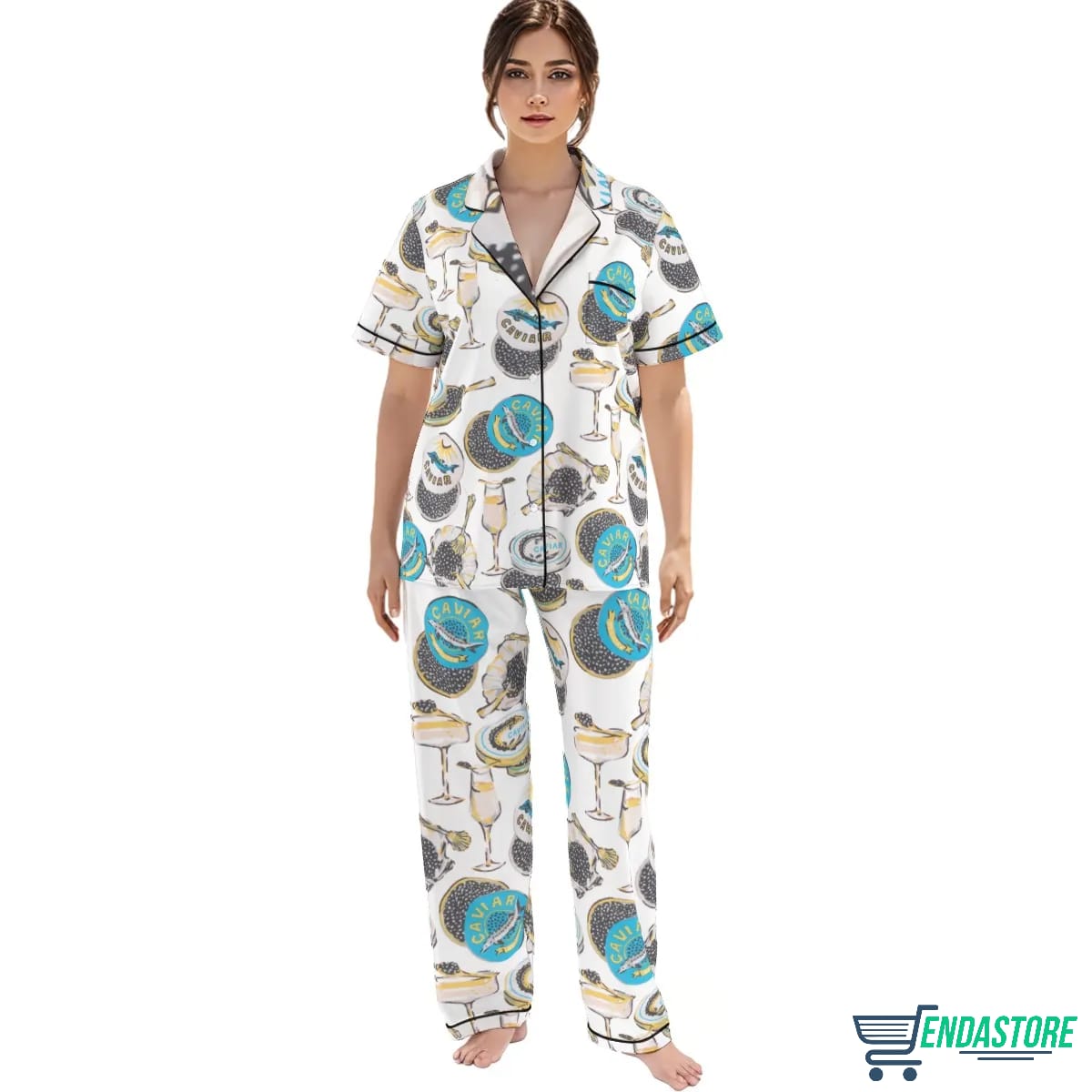 Long-Champagne Caviar Pajama Set 3D Sweater - Gift Idea product image