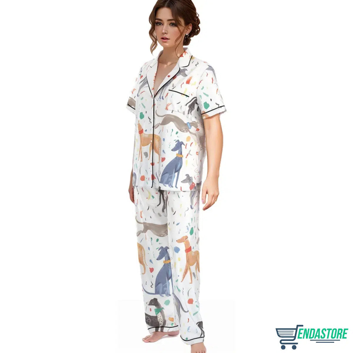 Long-Sighthound Silky Satin Pajama Set 3D Sweater - Gift Idea product image 3