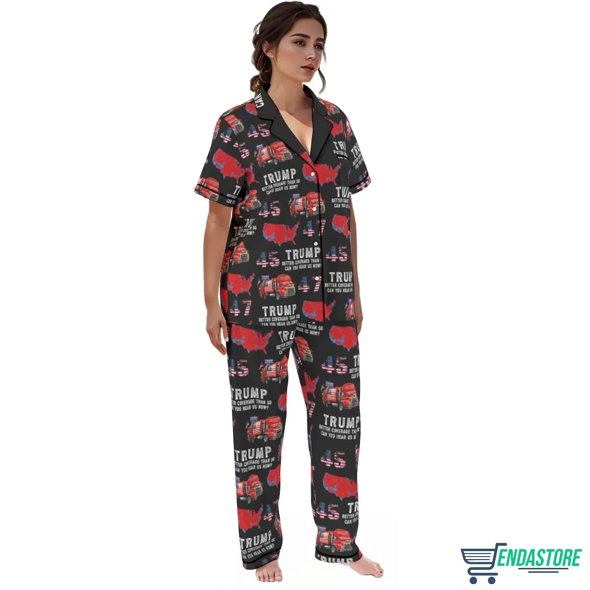 Long-Trump 45 47 Better Coverage Than 5G Can You Hear Us Now Pajamas Set 3D Sweater - Gift Idea product image 2