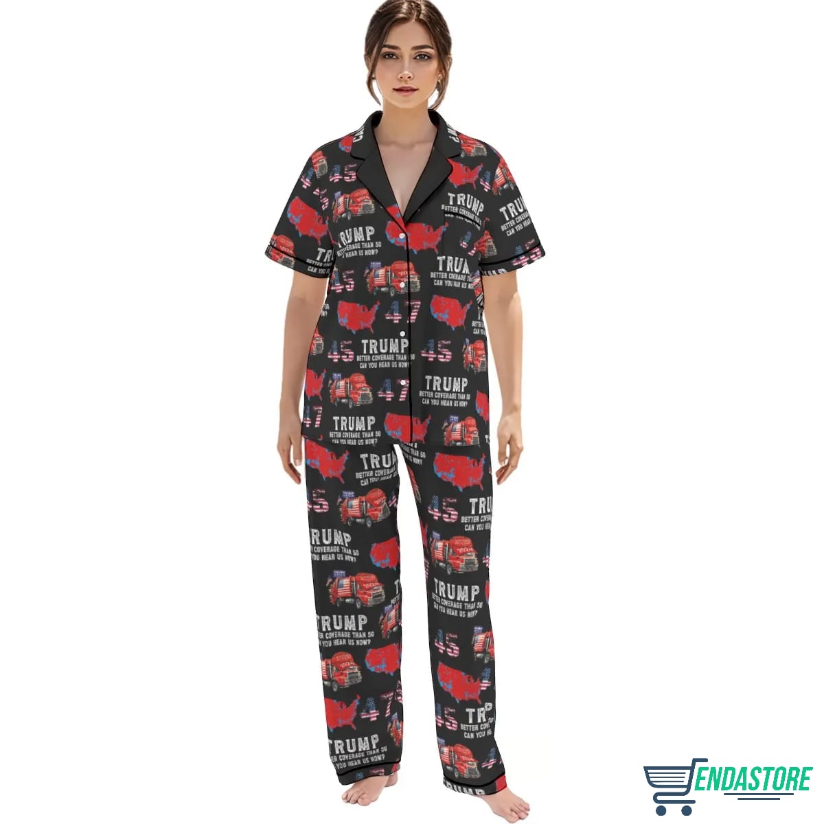 Long-Trump 45 47 Better Coverage Than 5G Can You Hear Us Now Pajamas Set 3D Sweater - Gift Idea product image 3