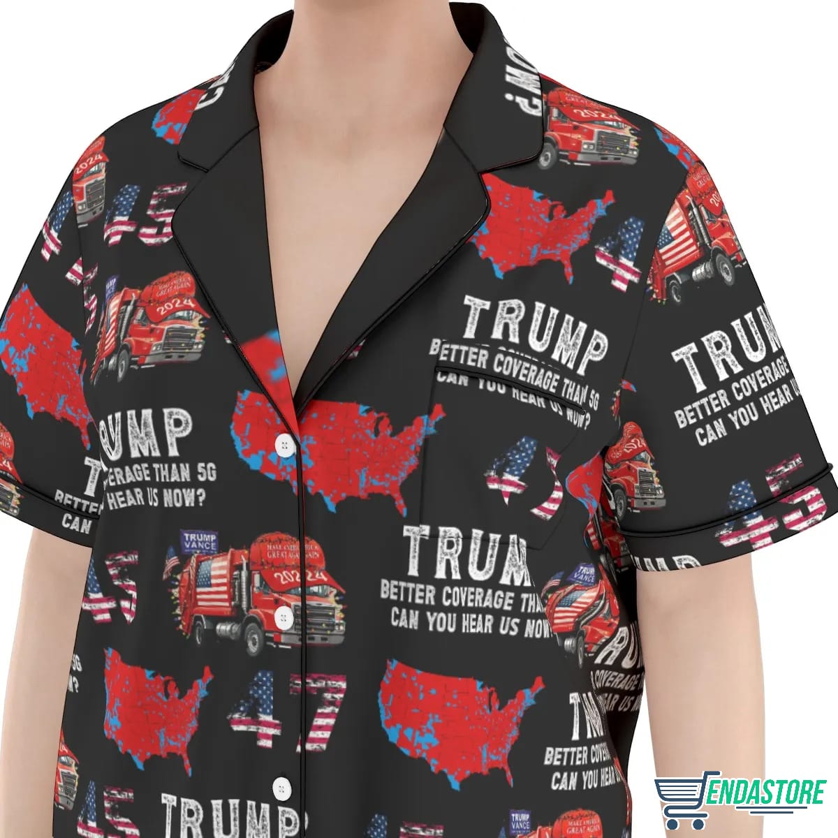 Long-Trump 45 47 Better Coverage Than 5G Can You Hear Us Now Pajamas Set 3D Sweater - Gift Idea product image 4
