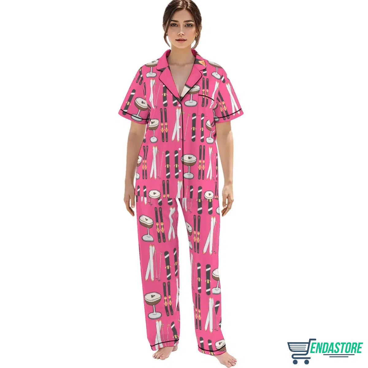Long pink Apres Ski Espresso Martini Girls Long Sleeve Pajama Set 3D Sweater - Gift Idea product image 2