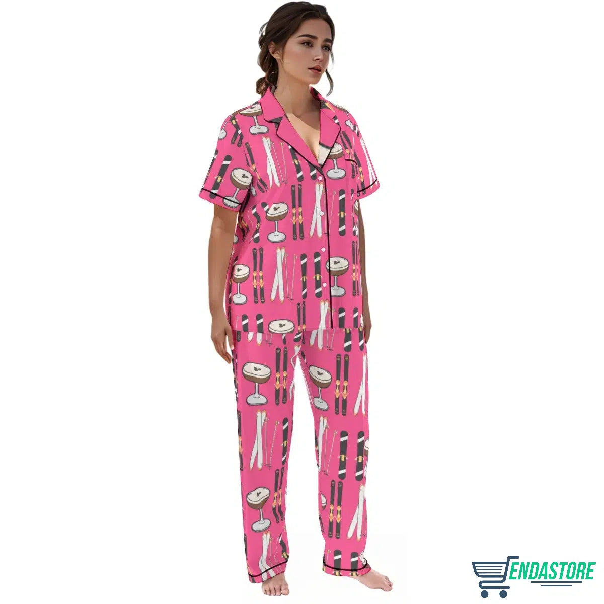 Long pink Apres Ski Espresso Martini Girls Long Sleeve Pajama Set 3D Sweater - Gift Idea product image 4