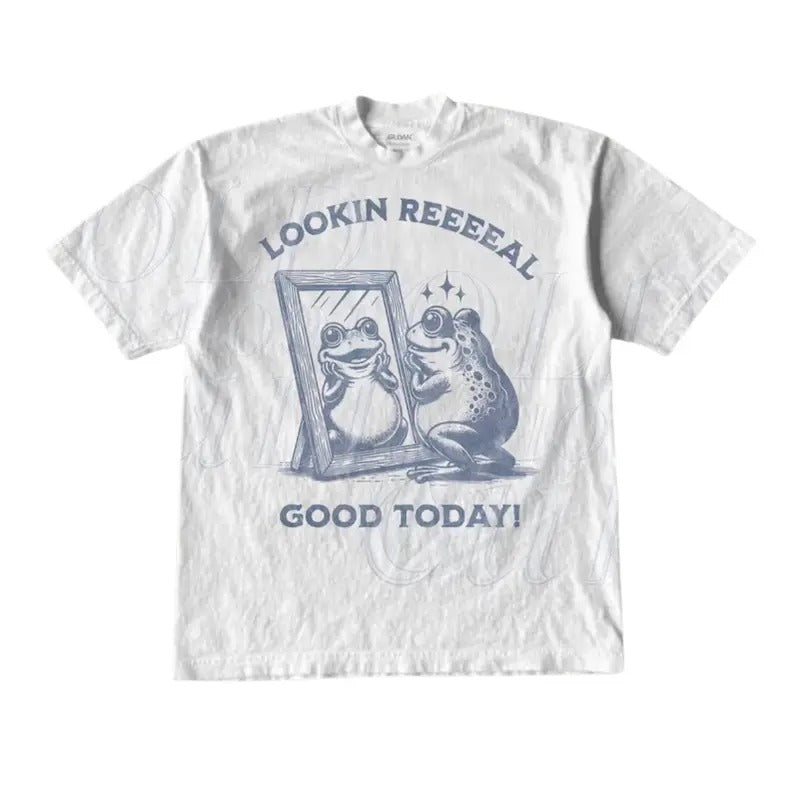 Looking Real Good Today Vintage Frog Retro Funny 90s - Adult & Kids T-Shirts, Sweatshirts & Hoodies apparel design preview 1