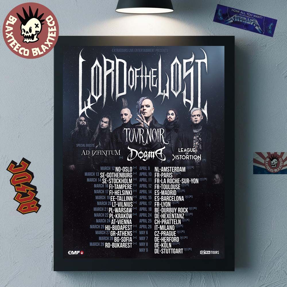Lord Of The Lost Tovr Noir Tour 2026 Europe Schedule - Adult & Kids T-Shirts, Sweatshirts & Hoodies apparel design preview 1