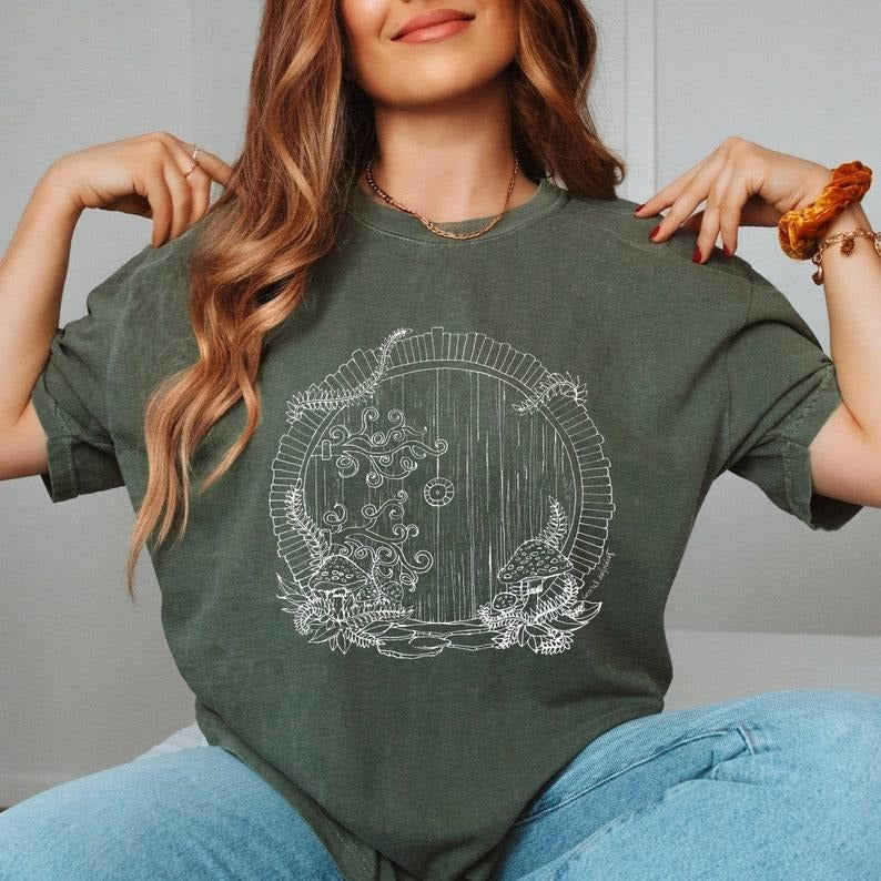 Lord Rings LOTR Shire Bookish Round Door Fairy Frodo - Adult & Kids T-Shirts, Sweatshirts & Hoodies apparel design preview 1